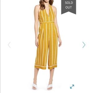 NWT Leith cropped wide leg halter jumpsuit